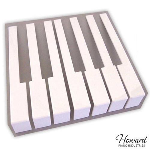 One Octave of German Piano Keytops - Light Cream with Attached Fronts