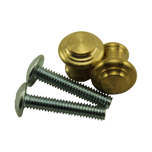 Small Satin Brass Piano Desk Knobs - One Pair